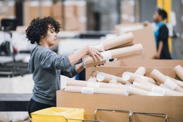 woman working in a warehouse